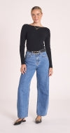 Lola Barrel Leg Jeans - Deep Blue