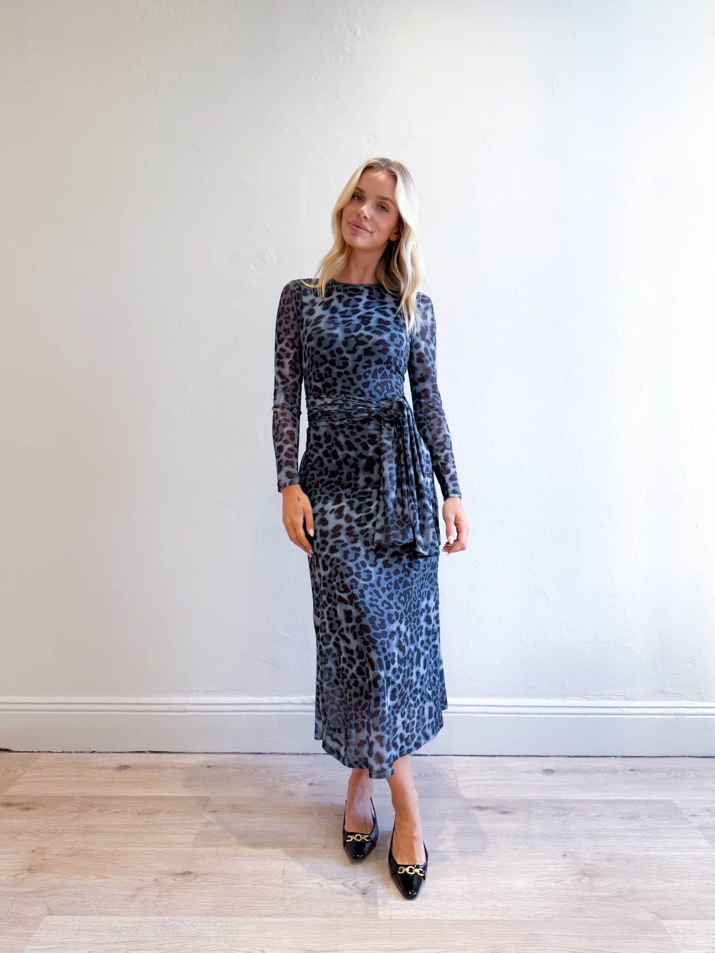 Cruz Leopard Dress - Blue