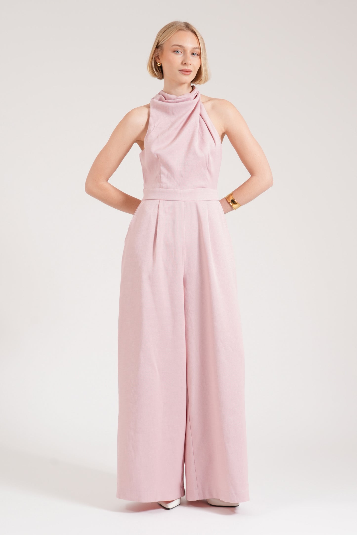 Marcella Halter Neck Jumpsuit - Baby Pink