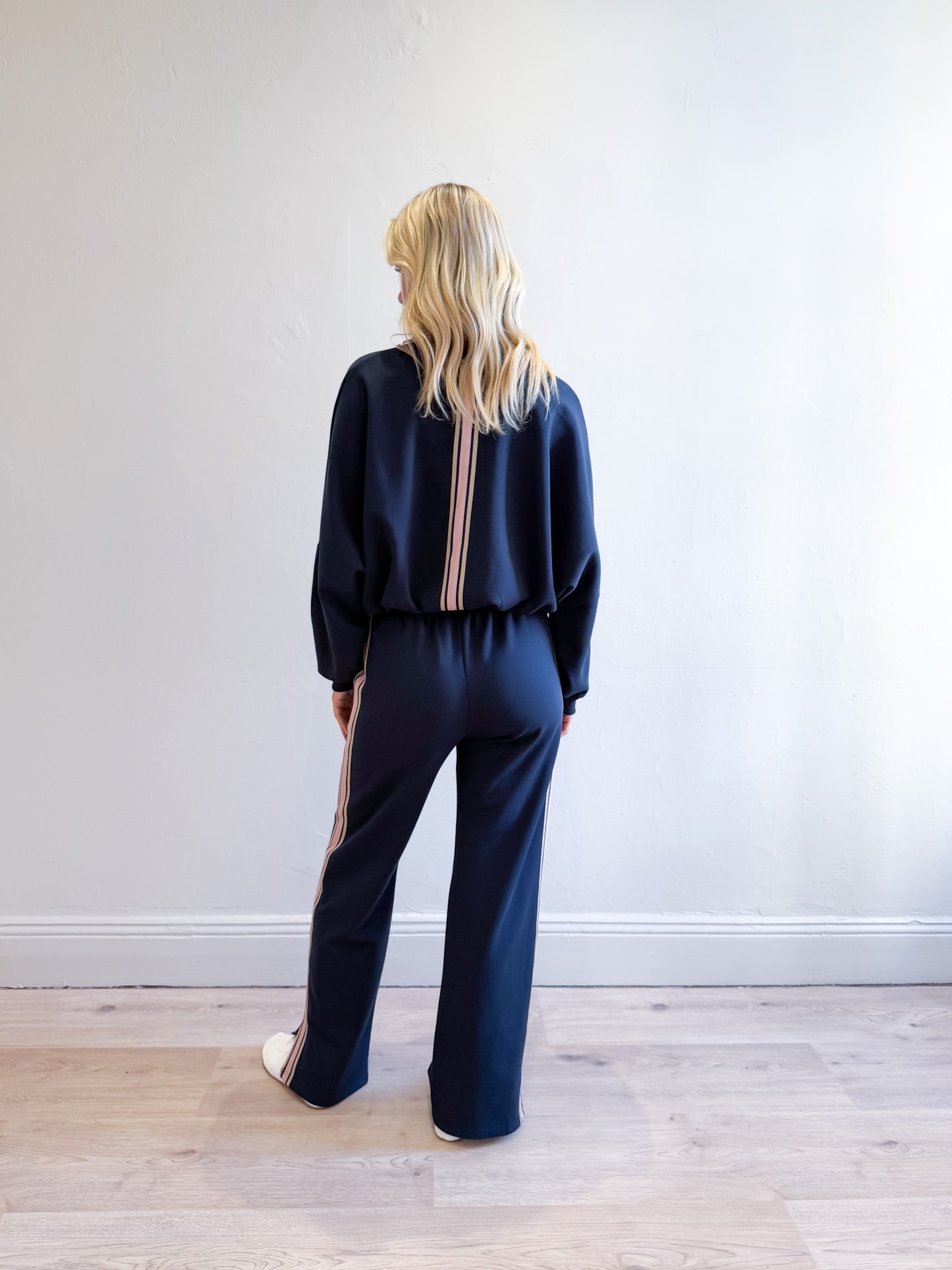 Niki Webbing Sweater - Navy