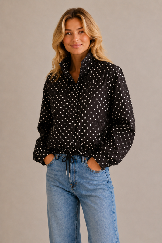 Griffin Polka Dot Jacket - Chocolate