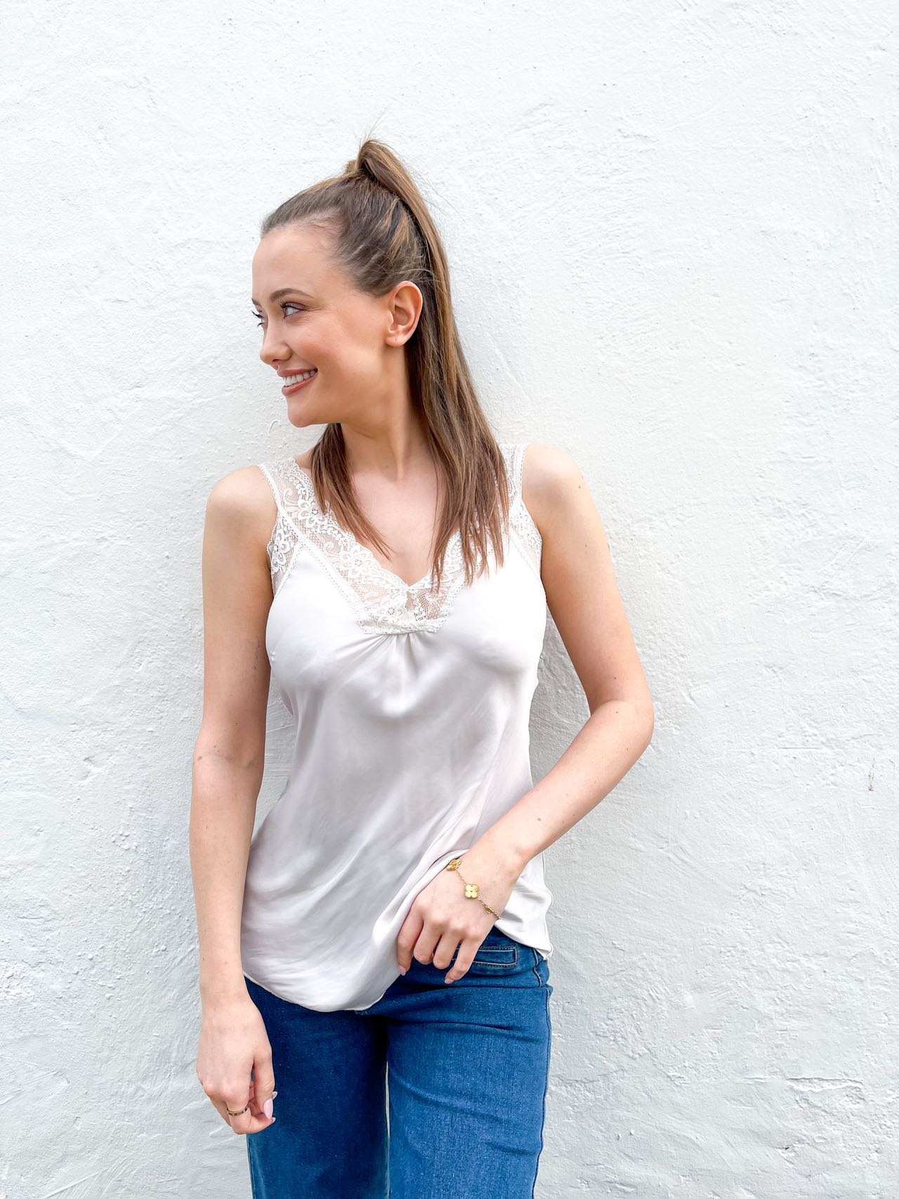Taylor Lace Cami - White