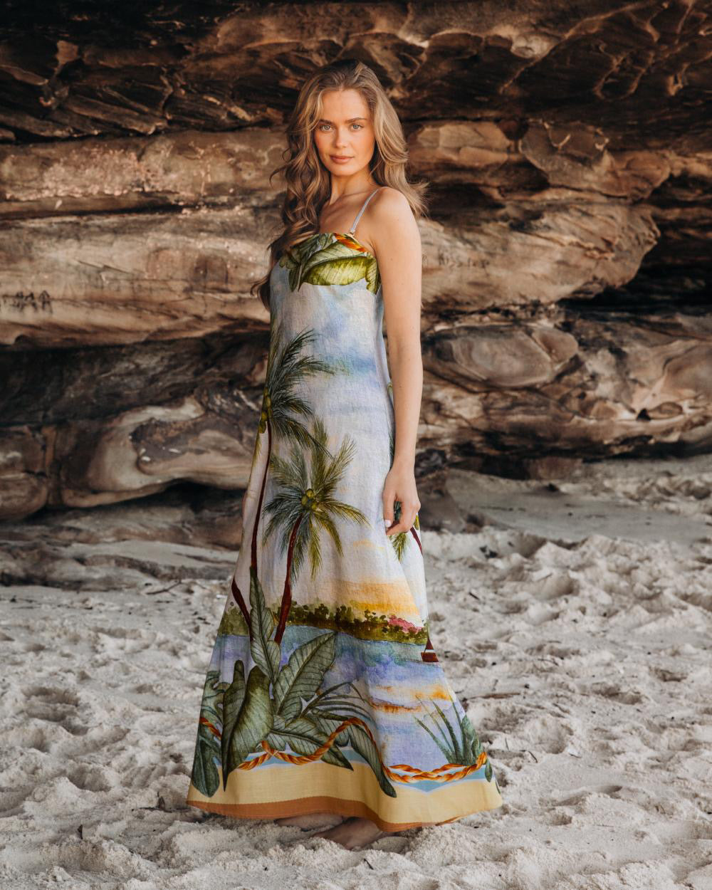 Amira Maxi Dress - Palm Print