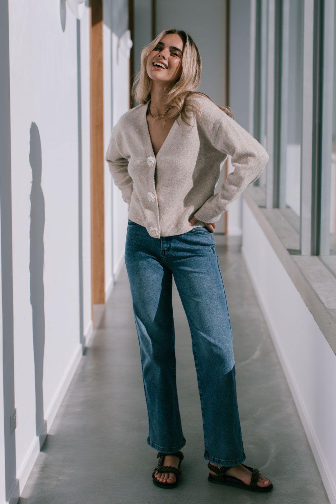 Harlow Flower Button Cardigan
