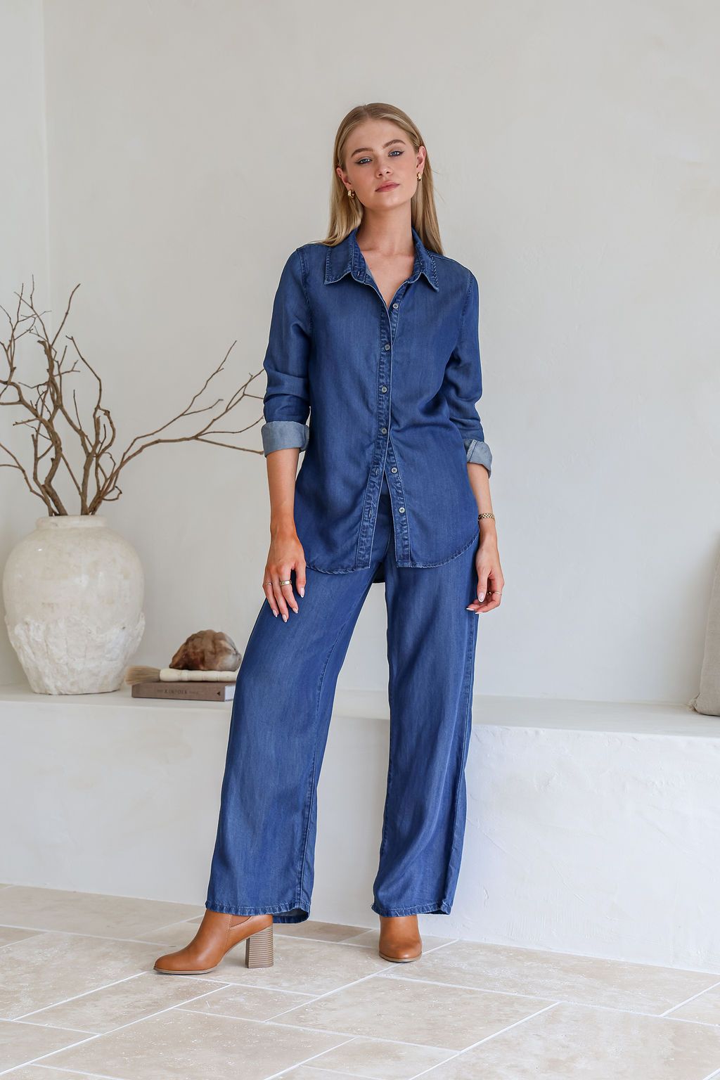 Sabrina Tencel Pant - Dark Denim