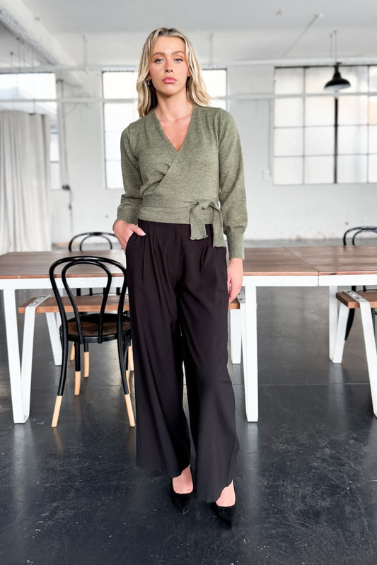 Georgia Wrap Knit - Apple