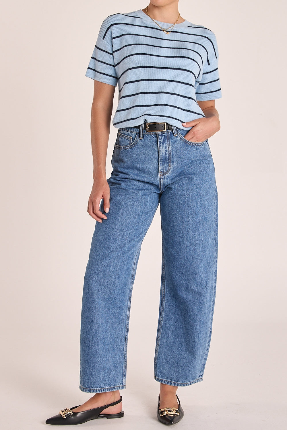 Lola Barrel Leg Jeans - Deep Blue