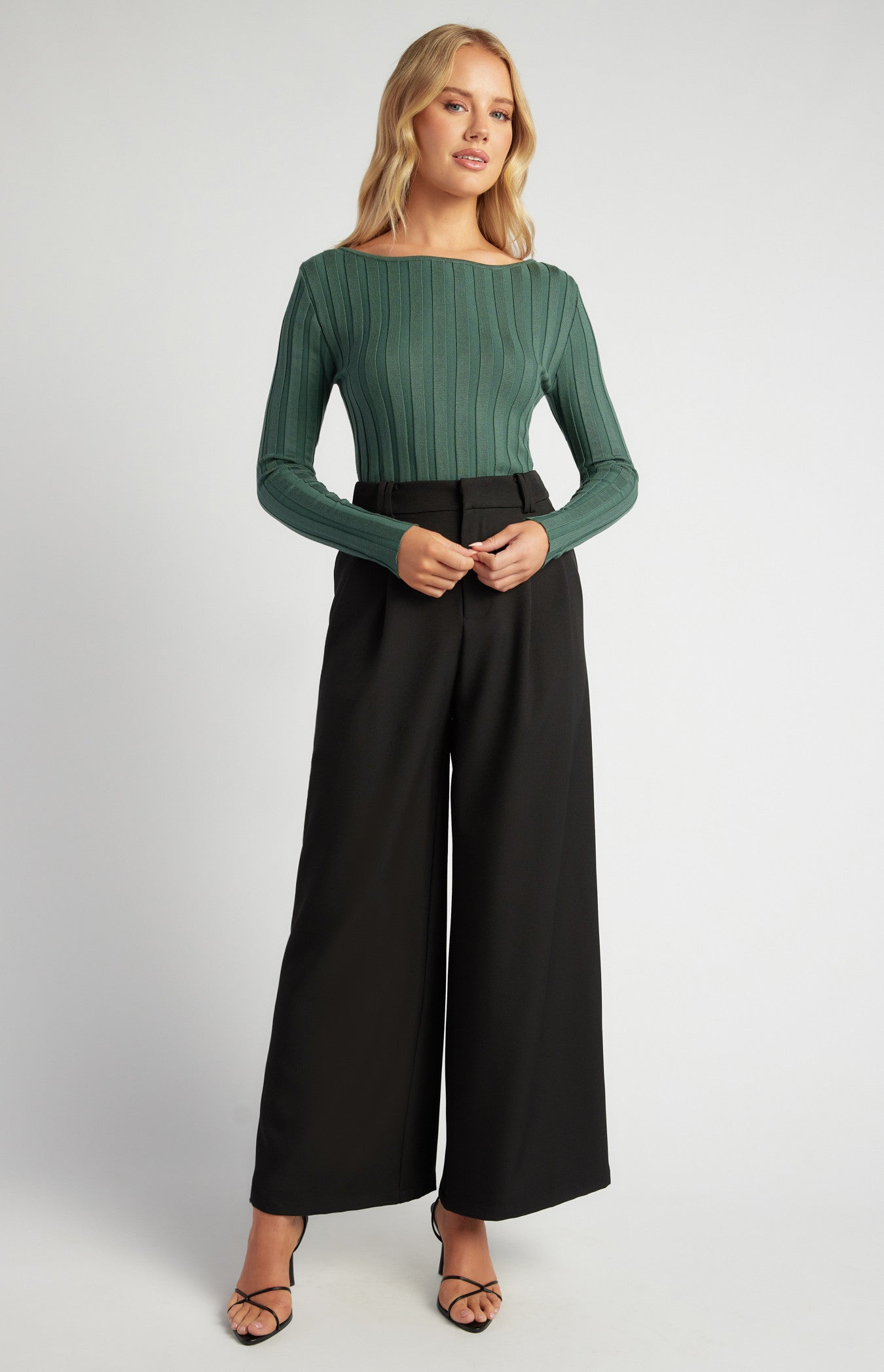 Annie Wide Rib Knit - Green