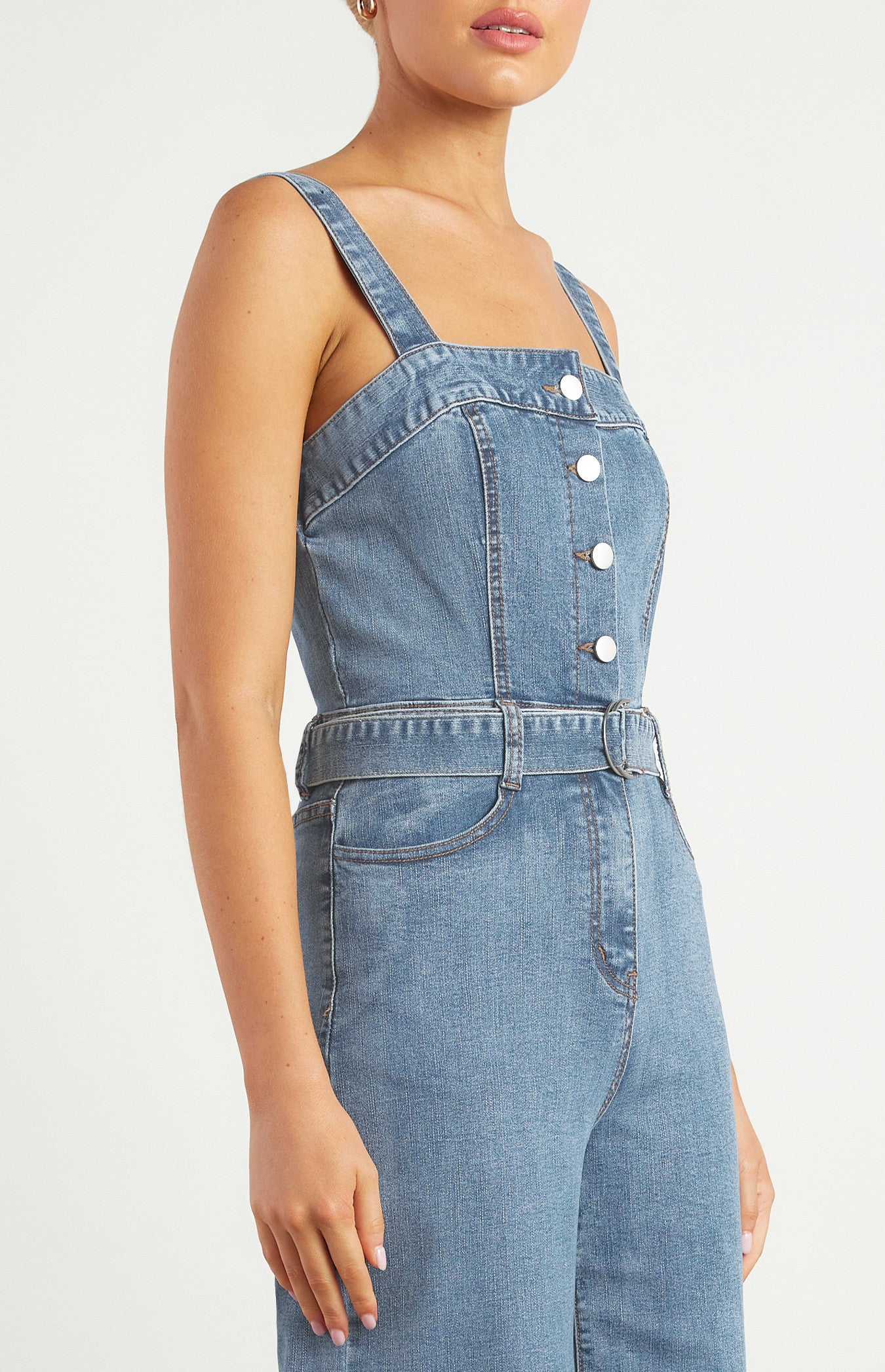 Charite Denim Jumpsuit - Mid Wash