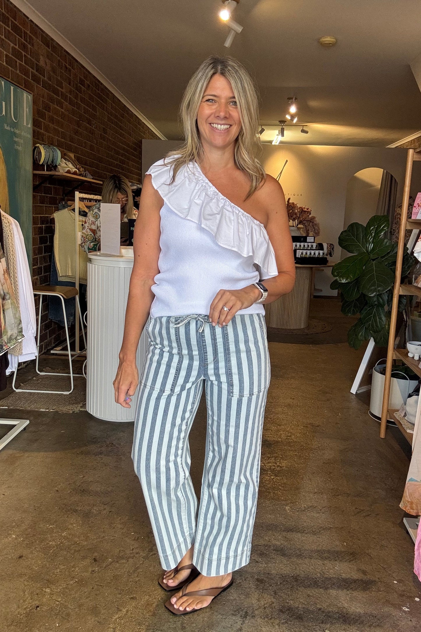 Madonna Stripe Stretch Jean