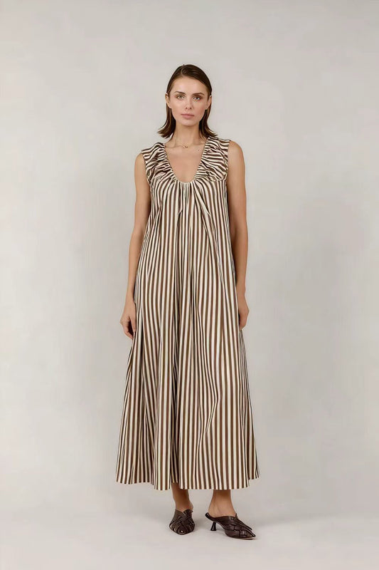 Lexi Maxi Dress - Chocolate Stripe