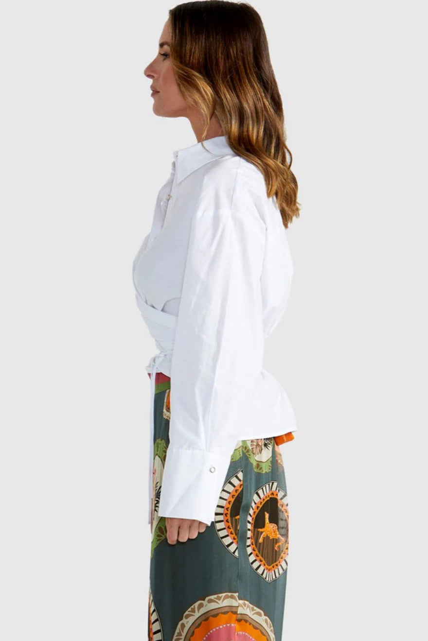 Wildflare Wrap Shirt - White
