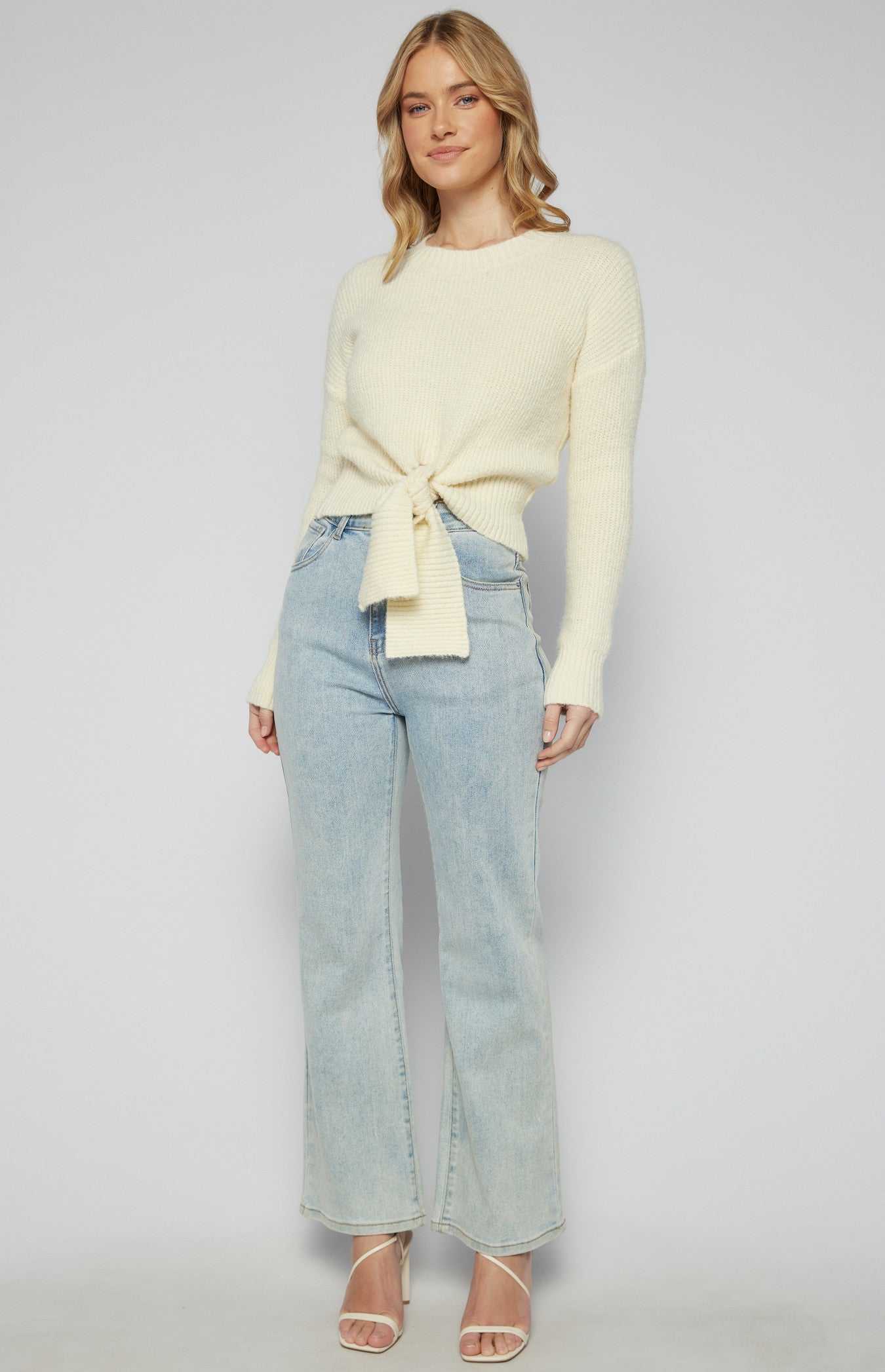 Frankie Front Tie Knit - Cream
