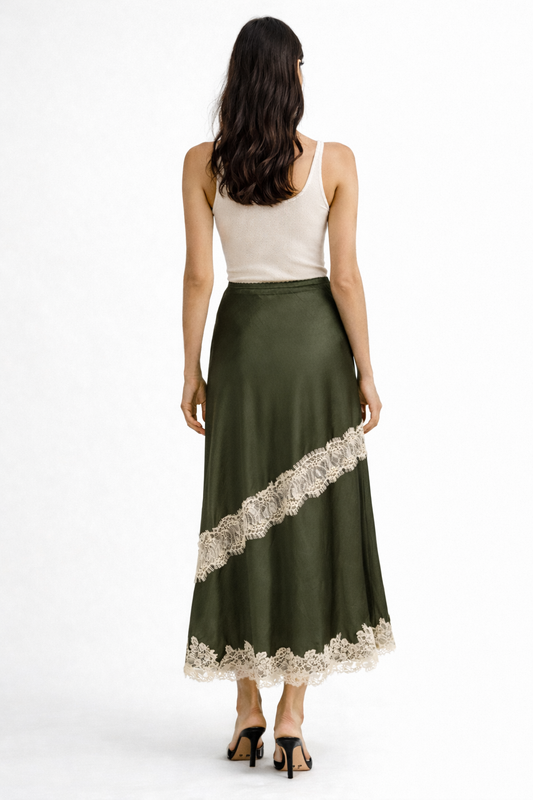 Peta Lace Skirt - Olive