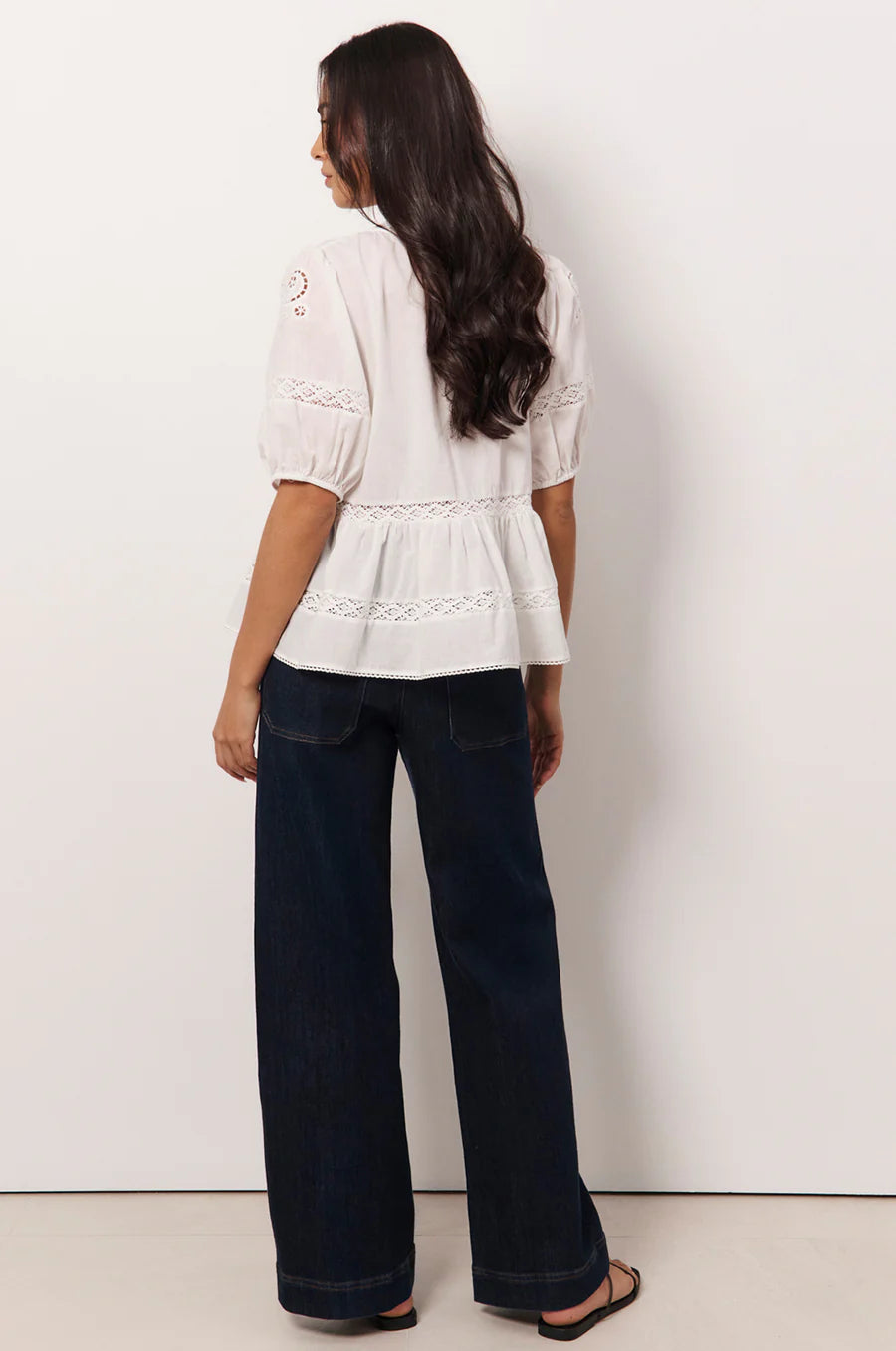 Ophelia Boho Peplum Top - White