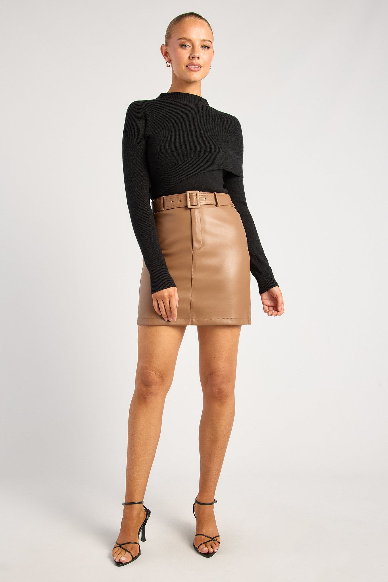 Savanah Mock Neck Cape - Black