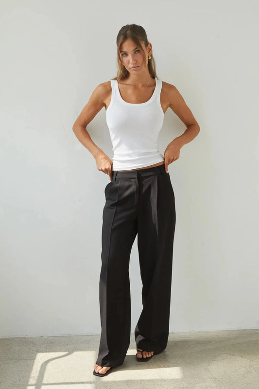 Nelly Crepe Trousers - Black