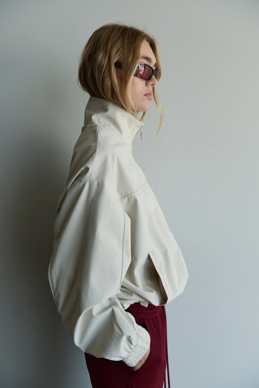 Paris Funnel Neck Jacket - Beige