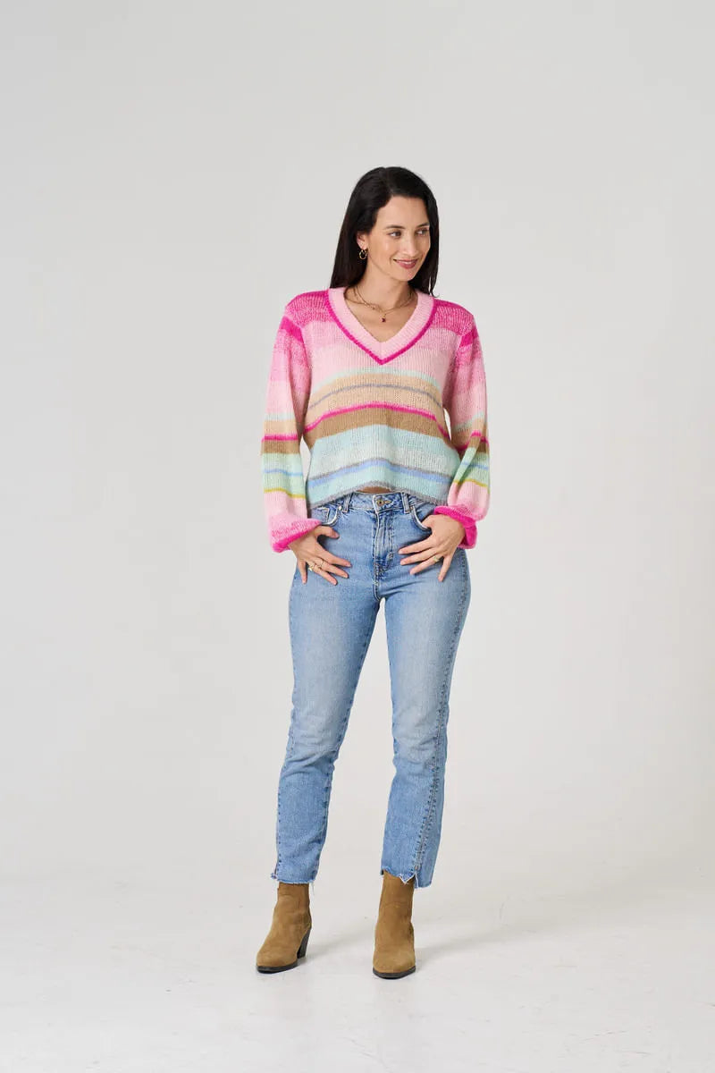 Jonnie V-Neck Knit - Multi