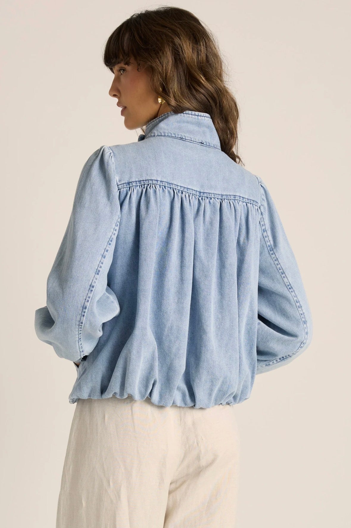 Lila Denim Bubble Jacket