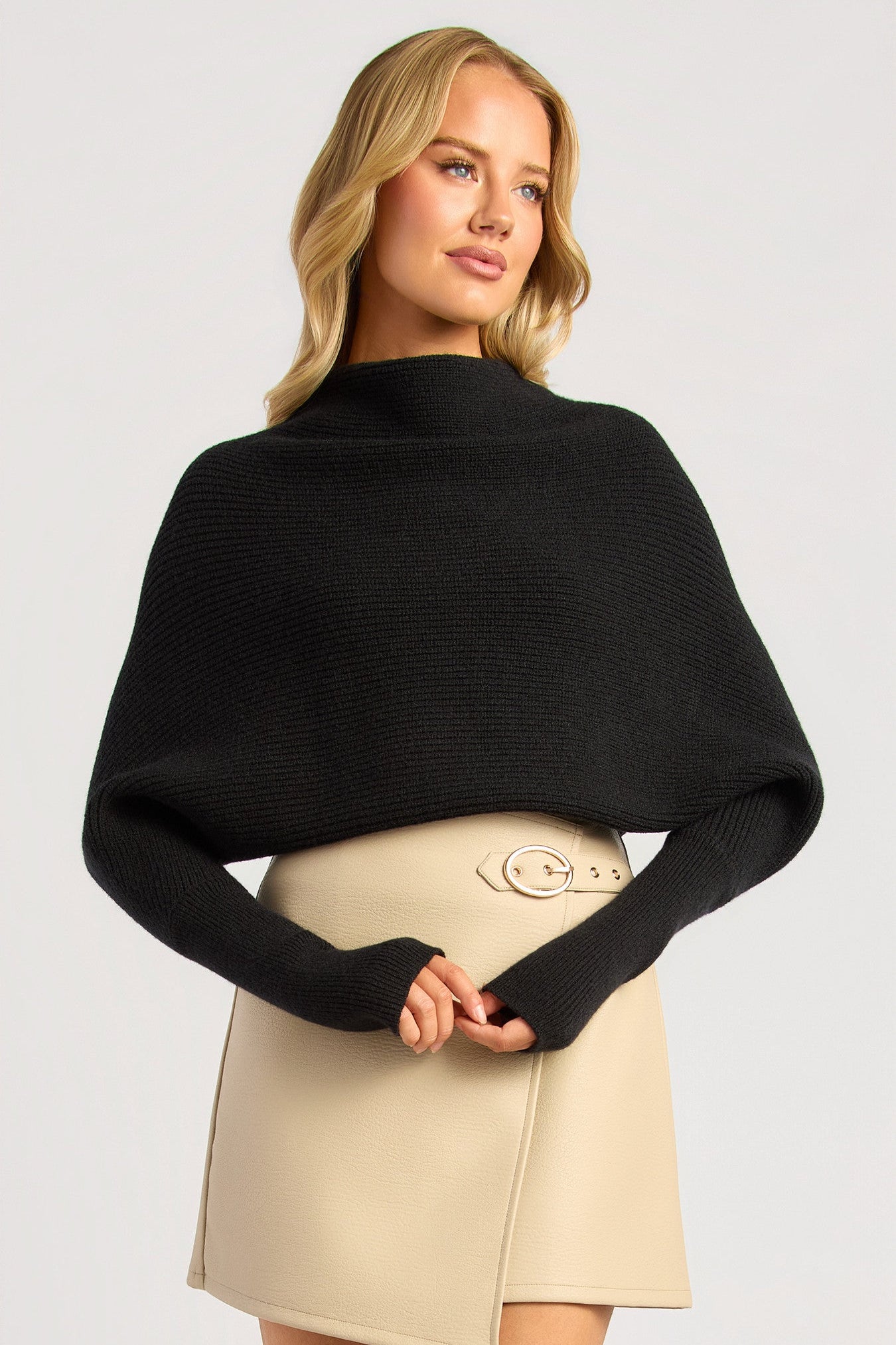 Daisy Batwing Knit - Black