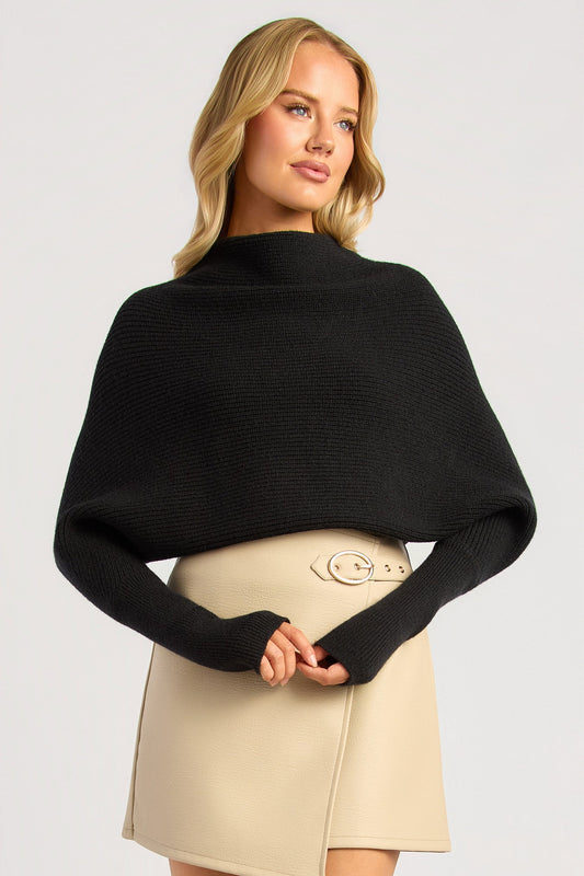 Daisy Batwing Knit - Black