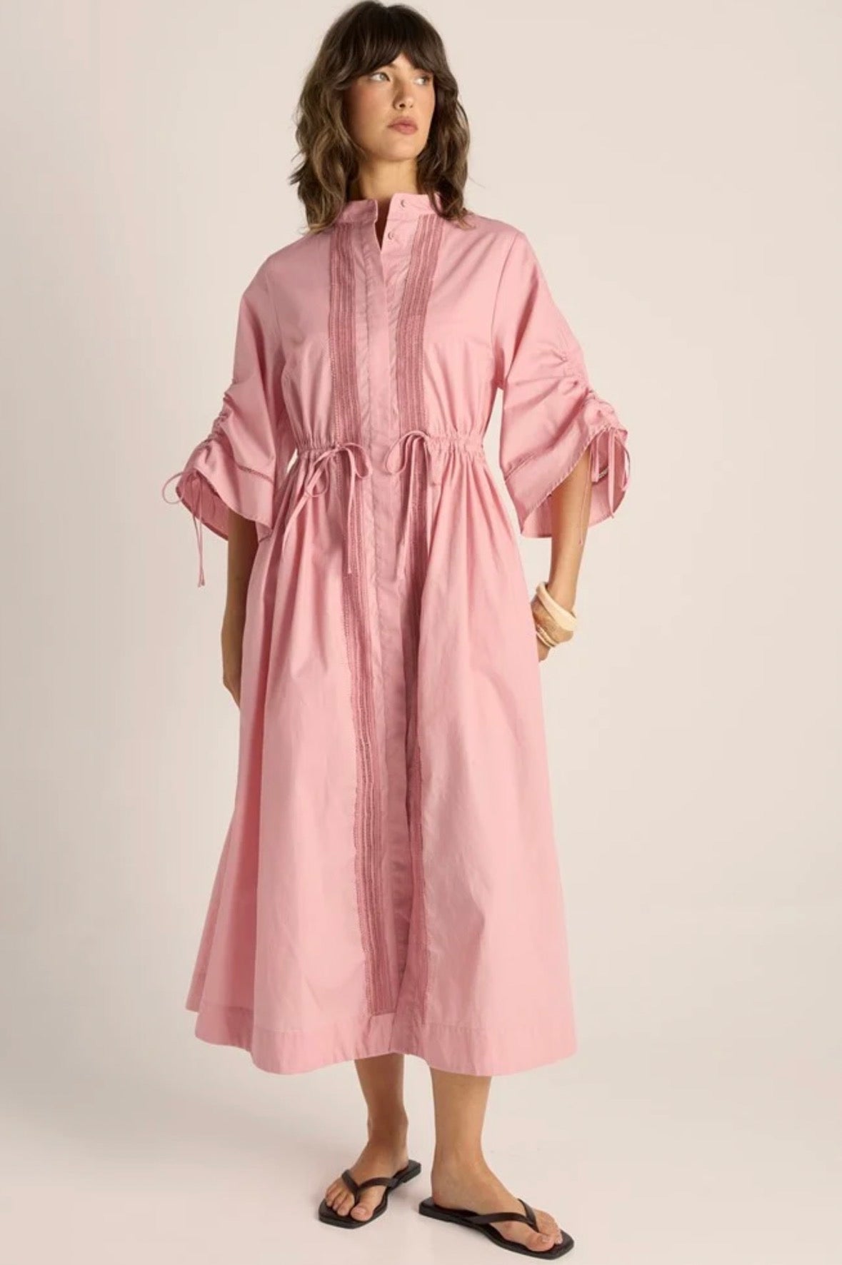 Etta Lace Detail Dress - Dusty Rose