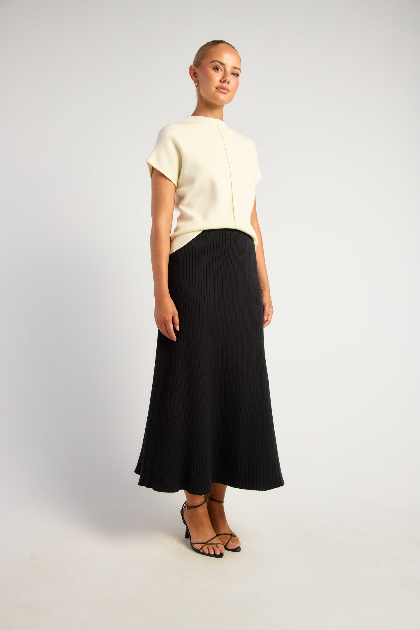 Monty Front Seam Detail Knit Top - Ivory