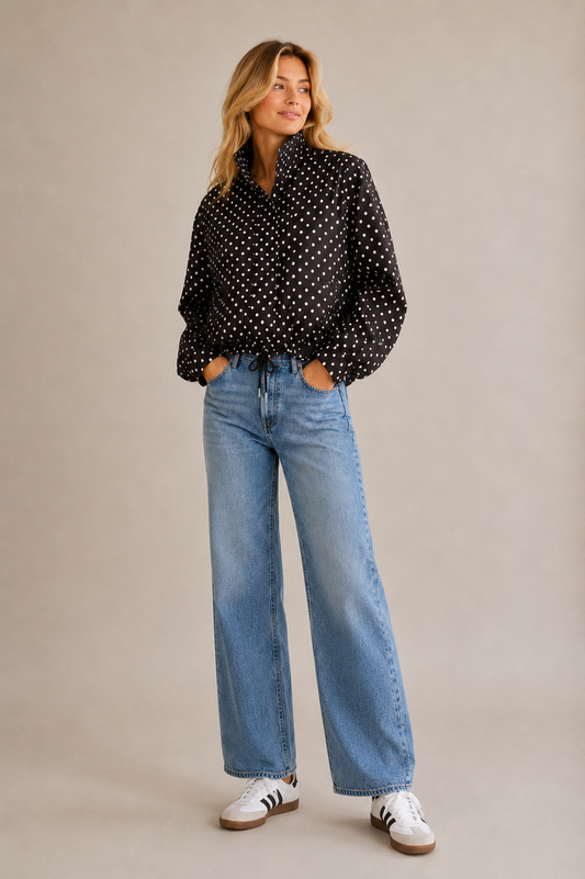 Griffin Polka Dot Jacket - Chocolate