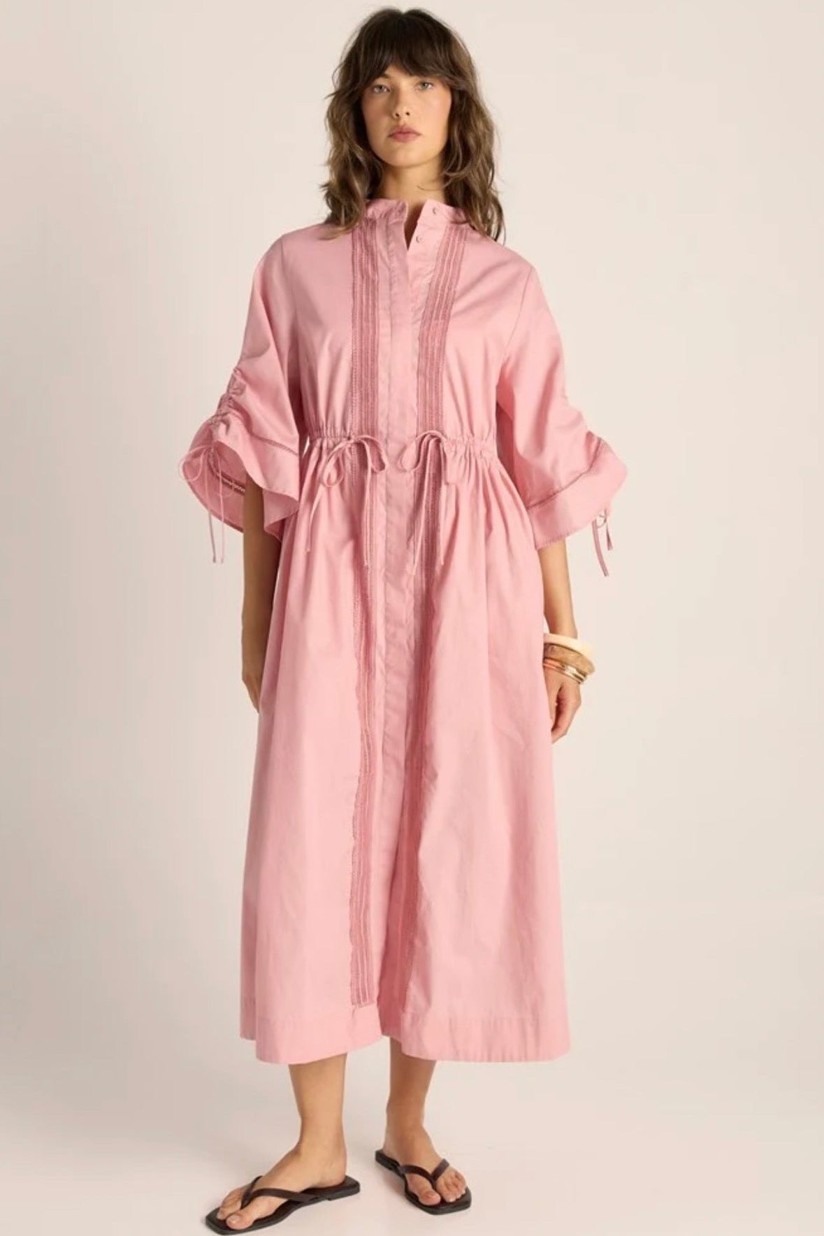 Etta Lace Detail Dress - Dusty Rose
