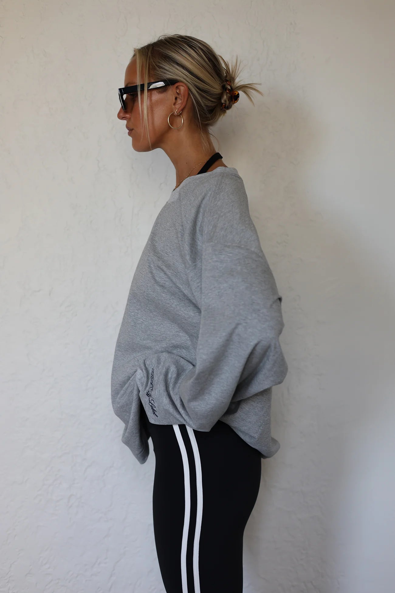 Logan Oversized LS Tee - Grey Marle