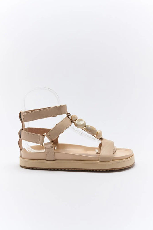 Mietta Leather Sandal - Oyster