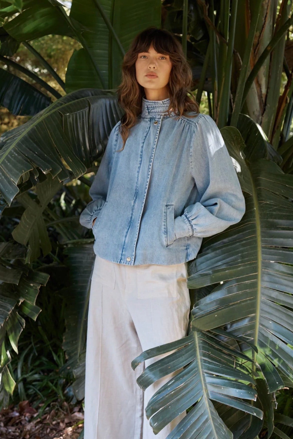 Lila Denim Bubble Jacket