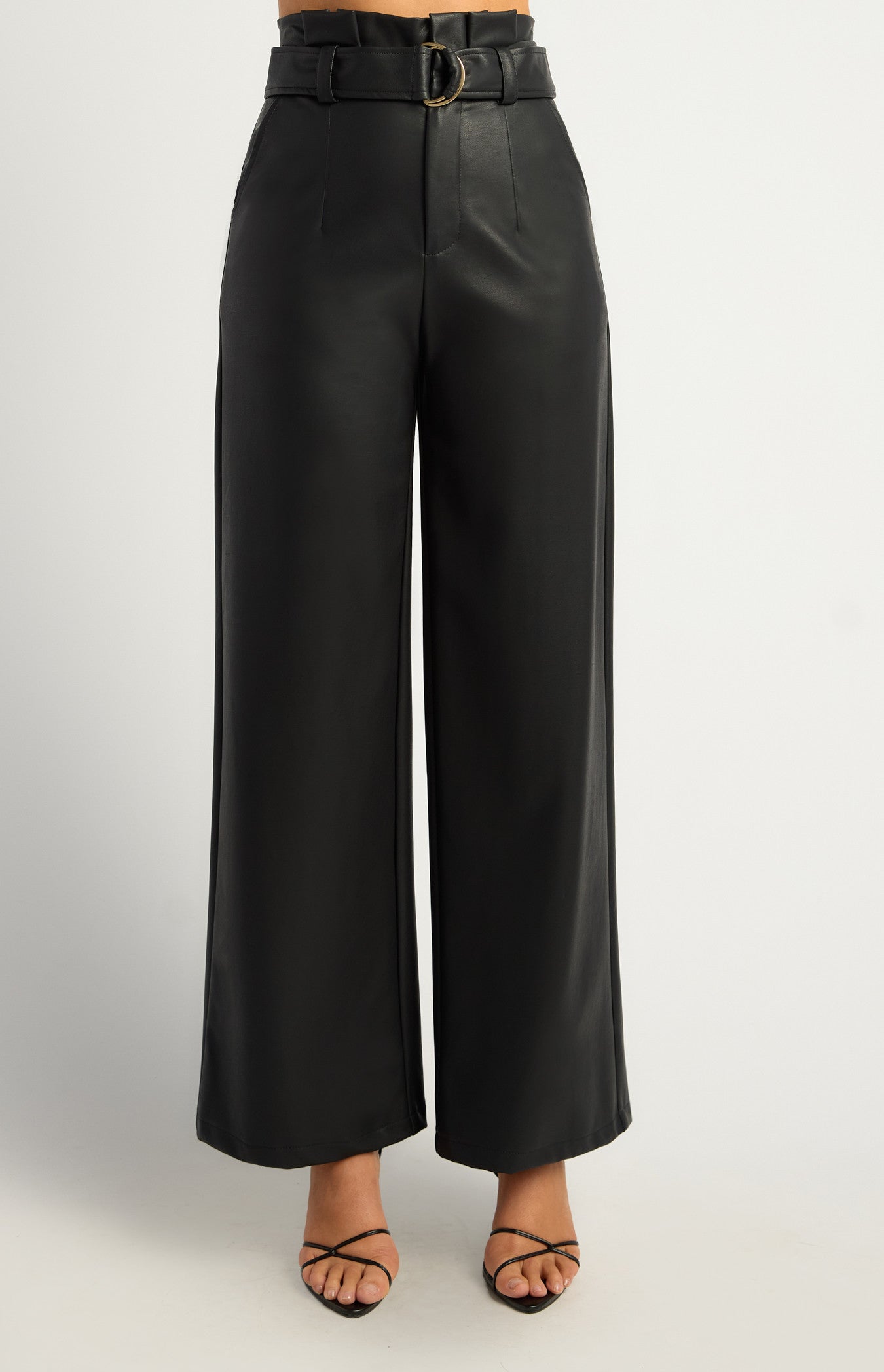 Victoria  Pleather Paper Bag Pant - Pant