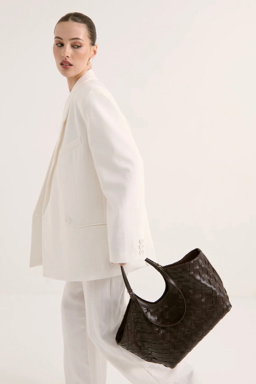 Mae Woven Bag - Brown