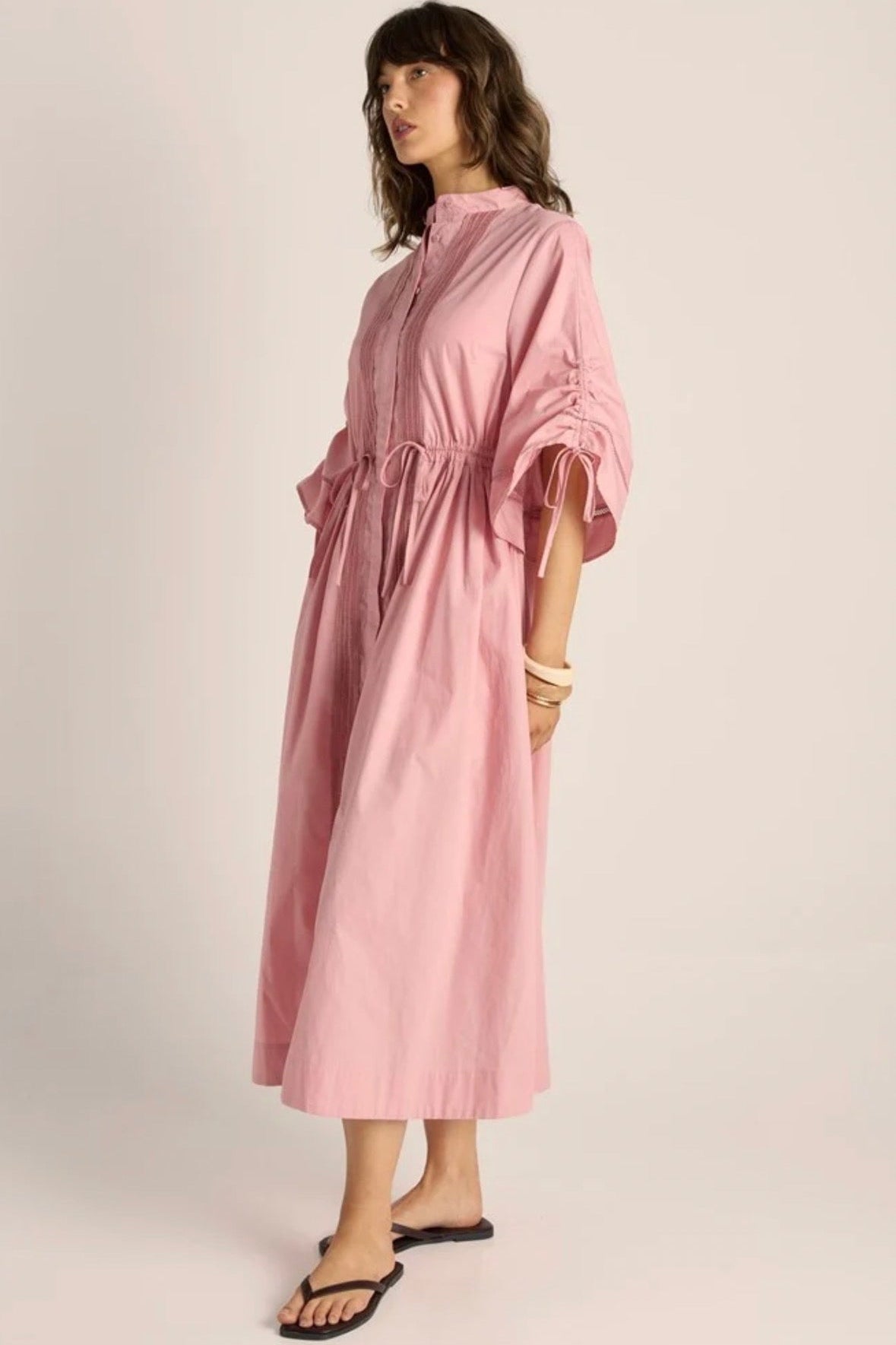 Etta Lace Detail Dress - Dusty Rose