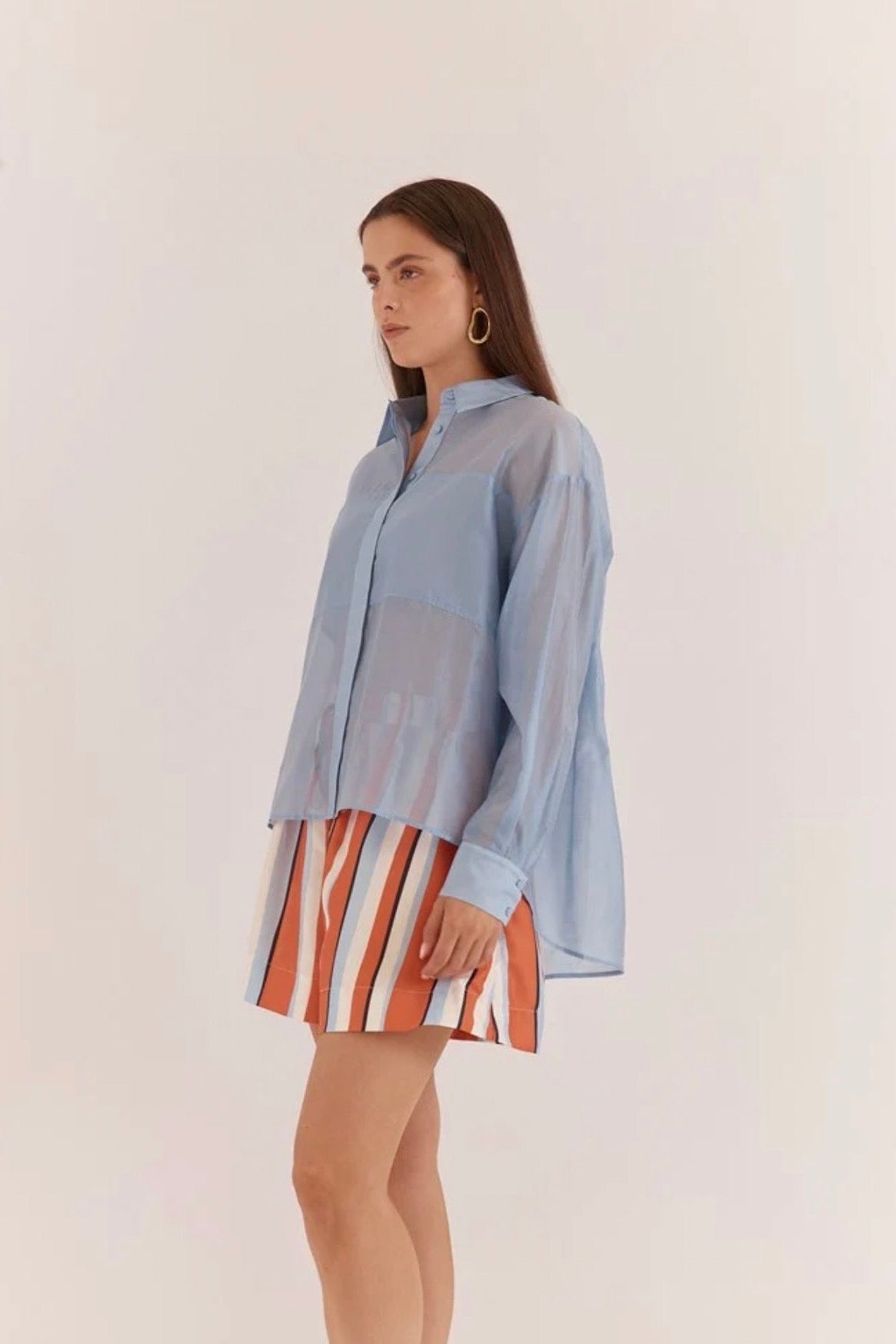 Val Oversized Shirt - Pale Blue