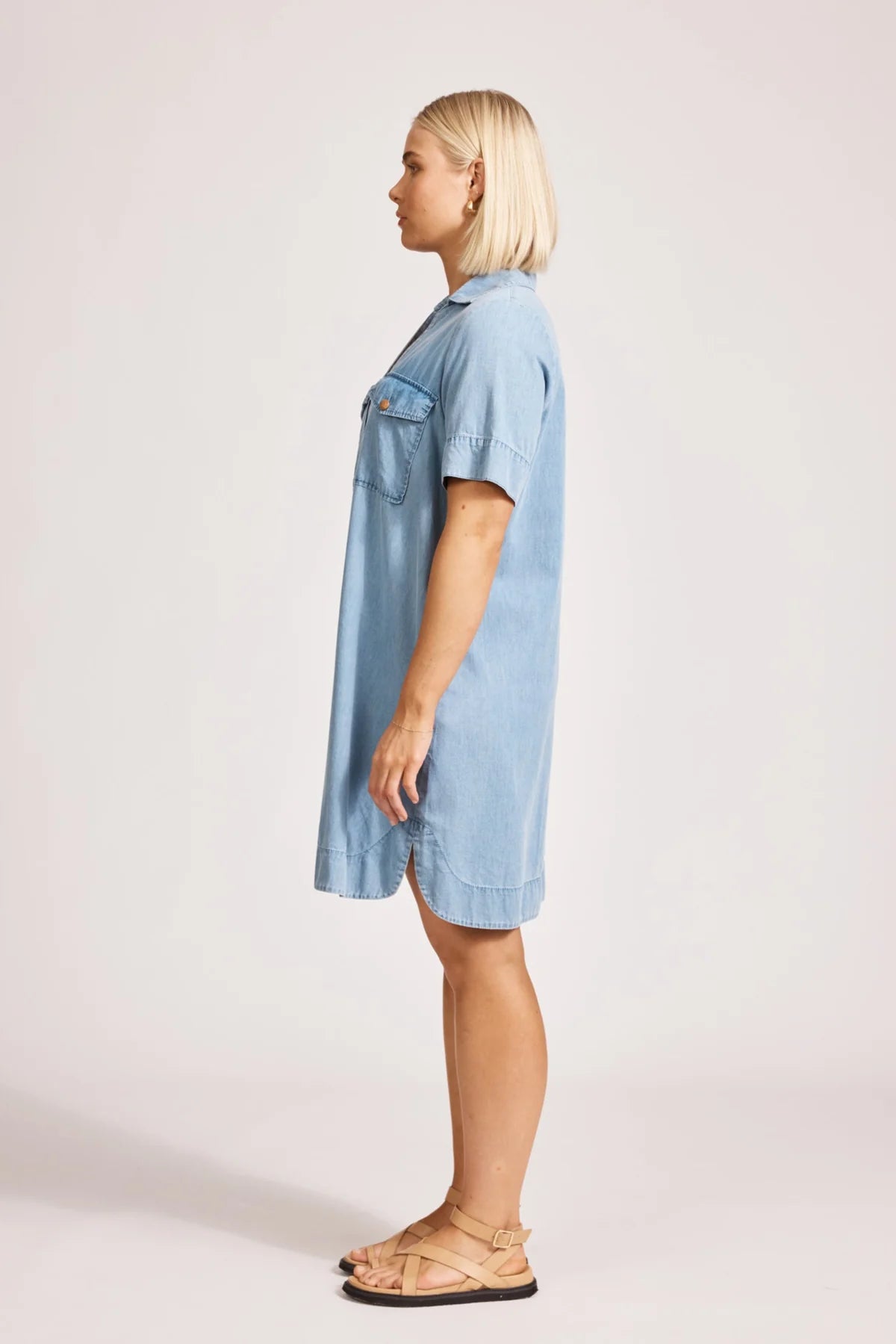 Melenia Denim Shirt Dress - Denim