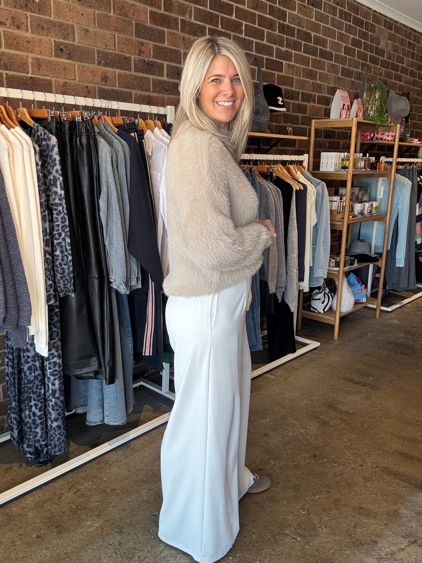 Florence Fluffy Jumper - Latte