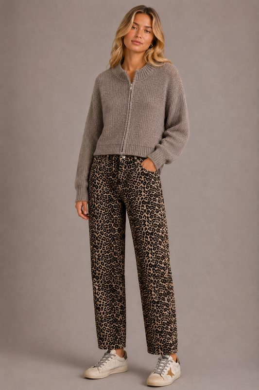 Misha Knit Zip - Beige