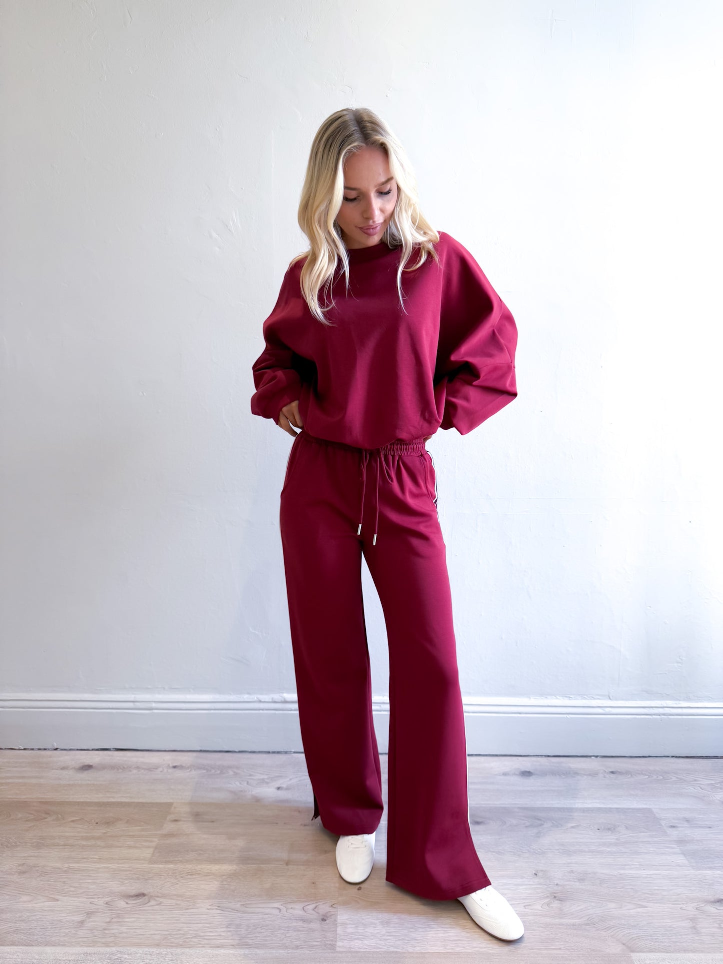Niki Webbing Pant - Crimson