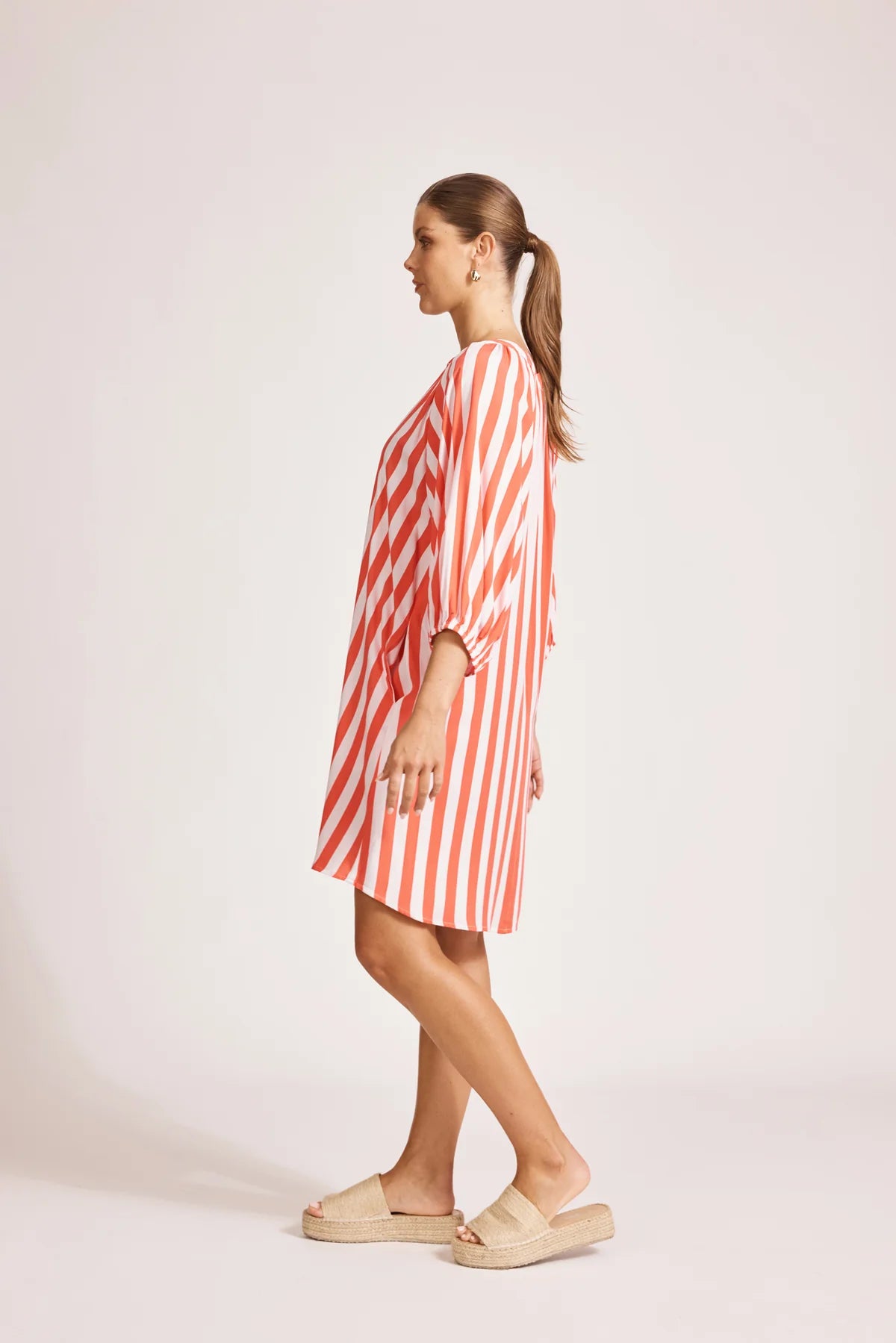 Treville Stripe Dress - Coral