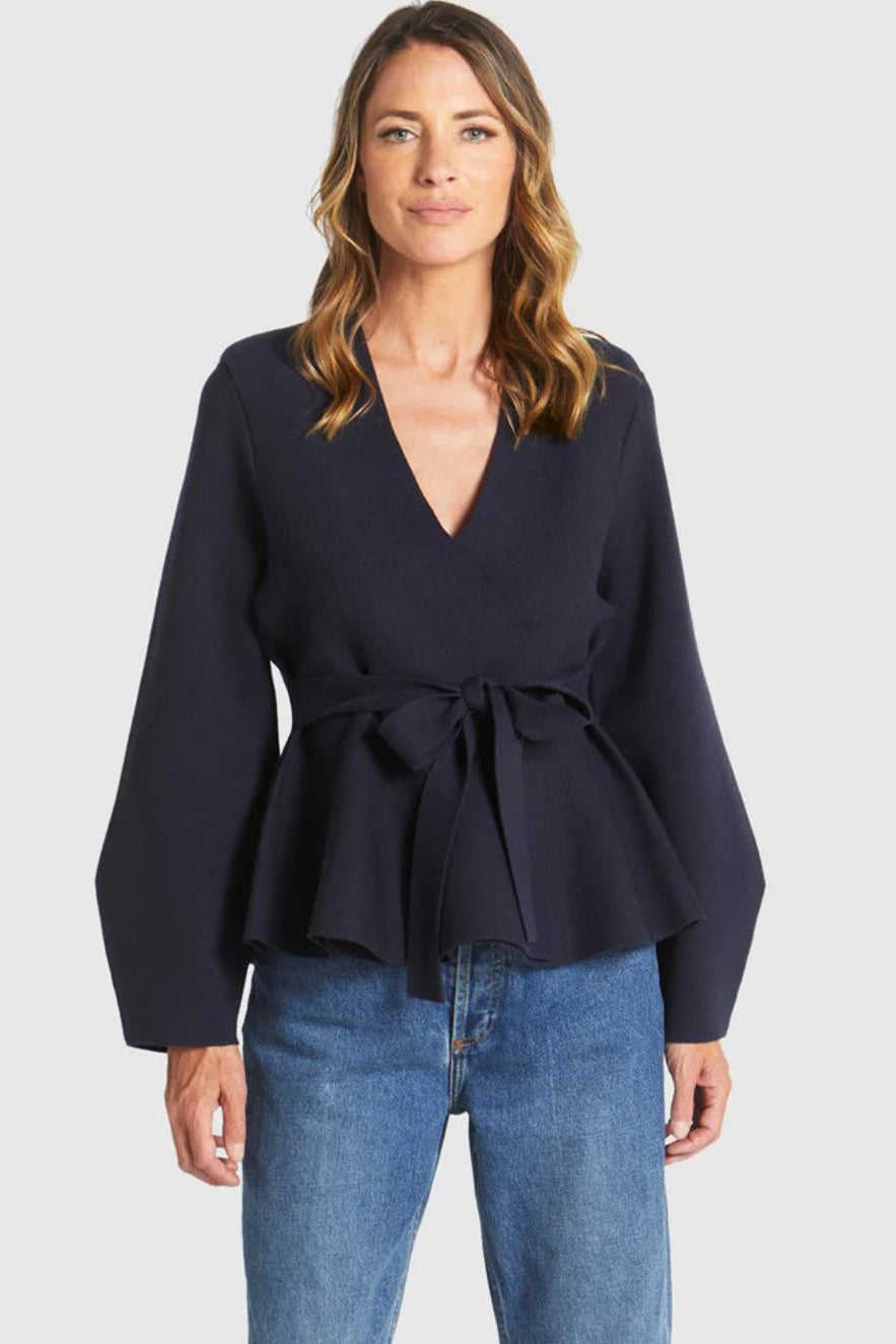 Tiny Dancer Wrap Cardi - Navy