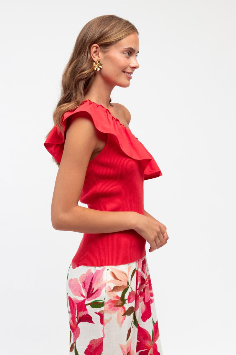 Emily Frill Top - Red