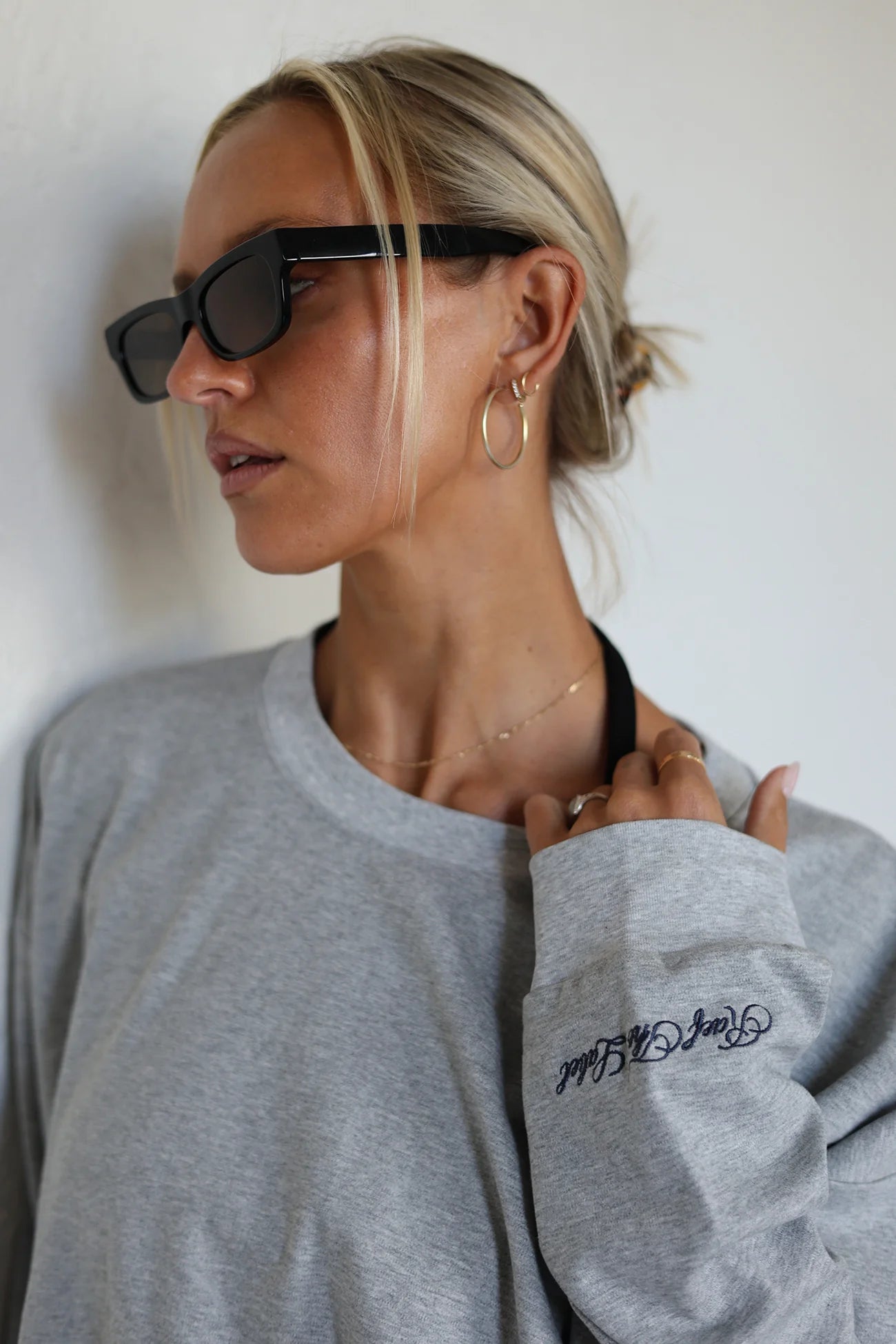 Logan Oversized LS Tee - Grey Marle