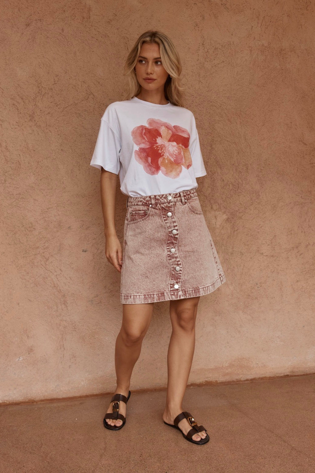 Tipo Denim Skirt - Rusty Red