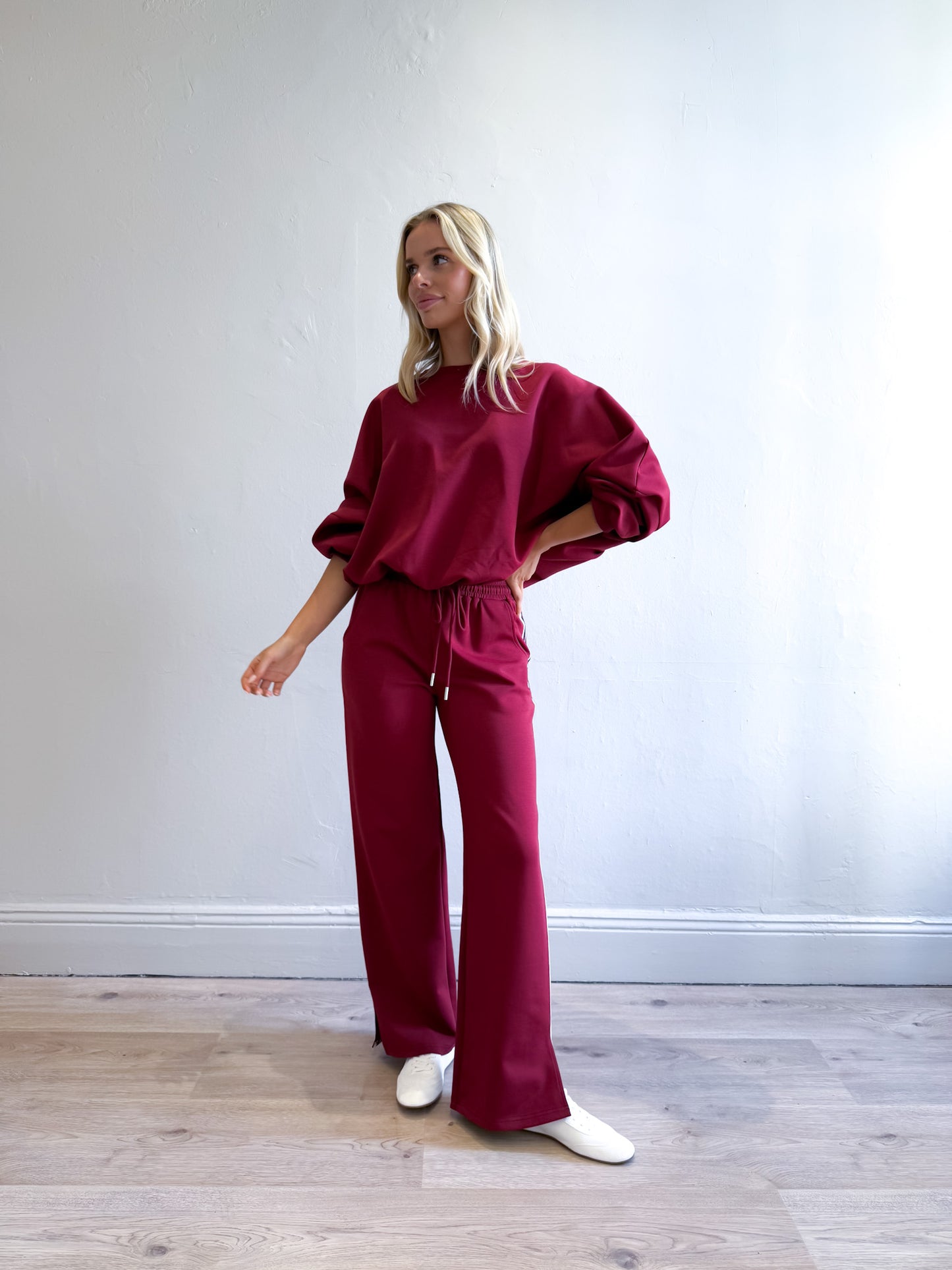 Niki Webbing Pant - Crimson