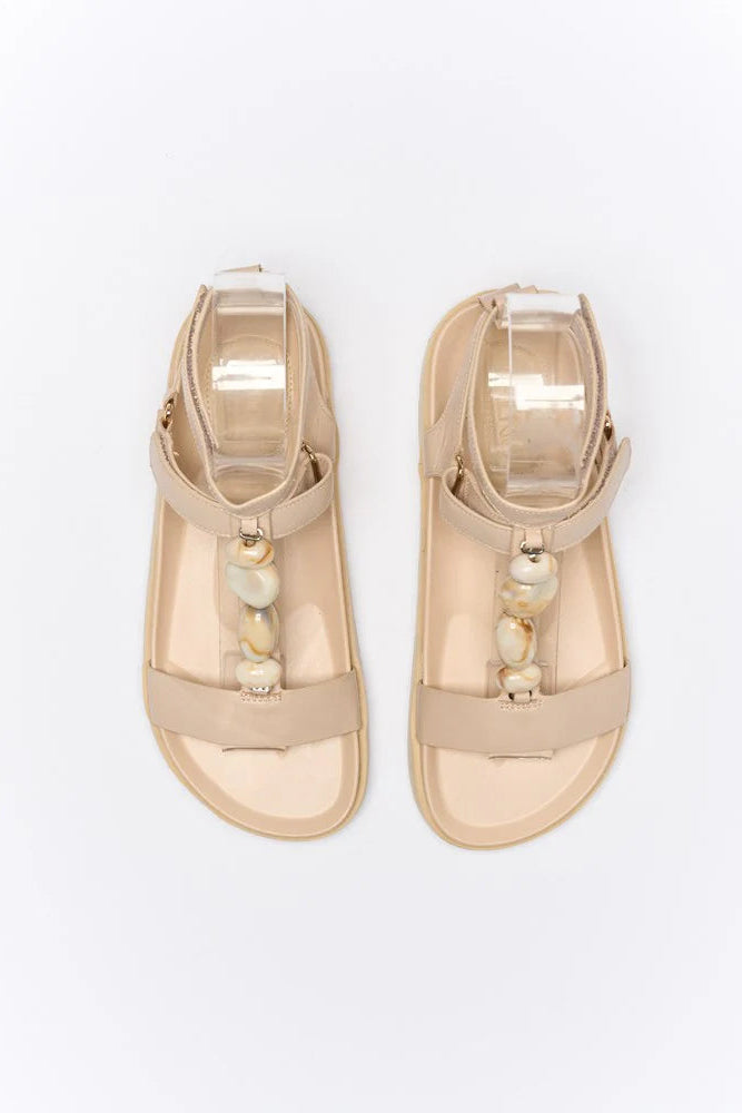 Mietta Leather Sandal - Oyster