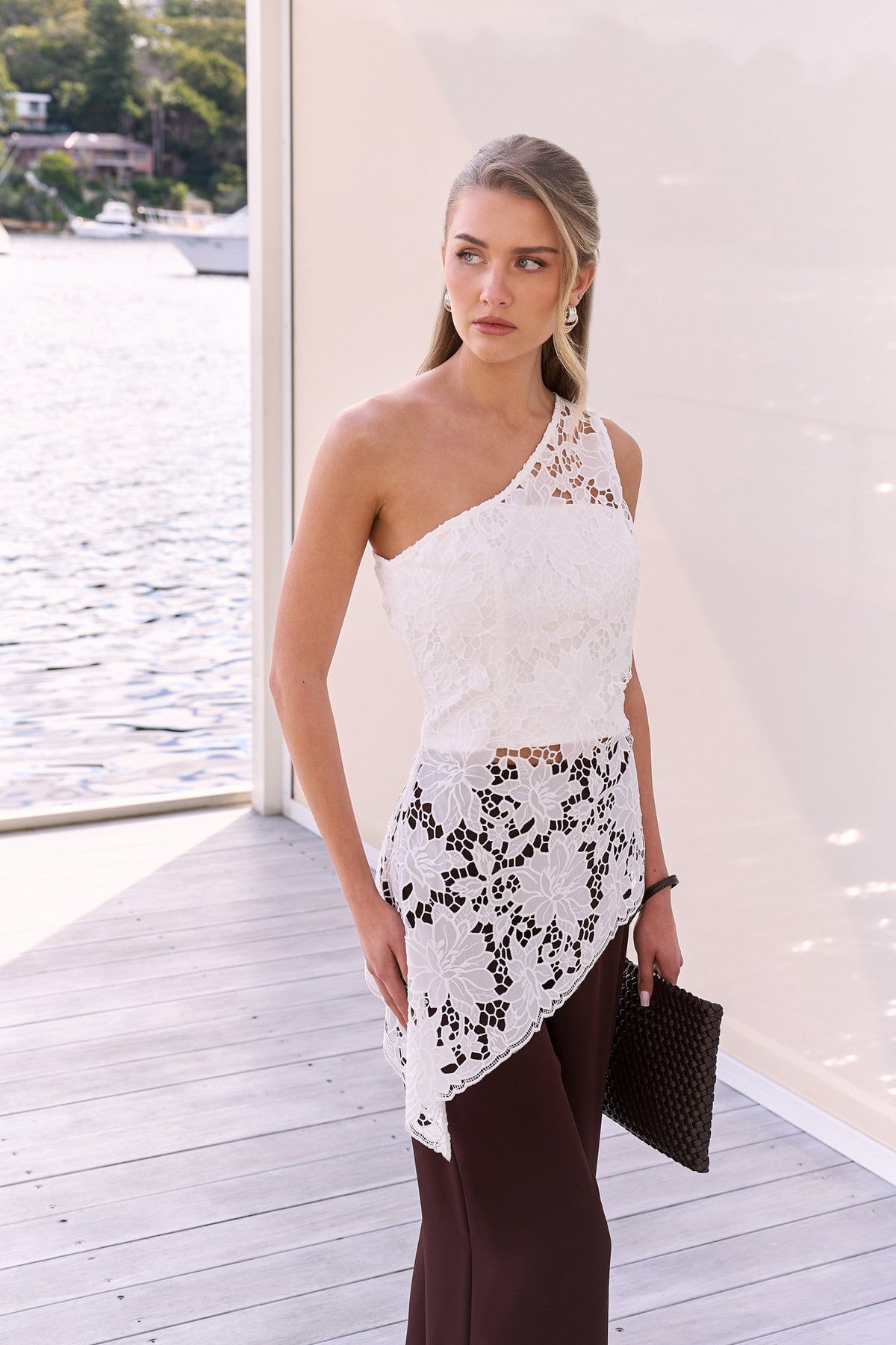 Glory One Shoulder Top - White