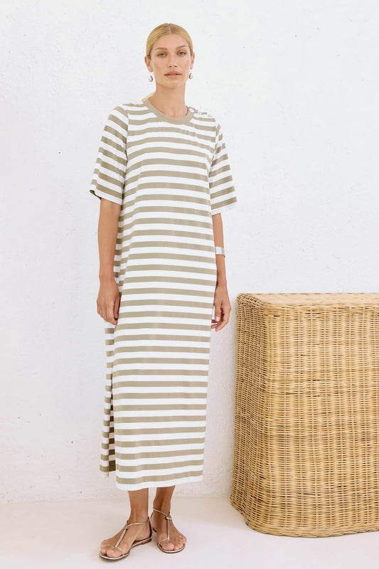 Studio Stripe Dress - Olive